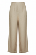 Beige Women's Straight Fit Palazzo Pants front view