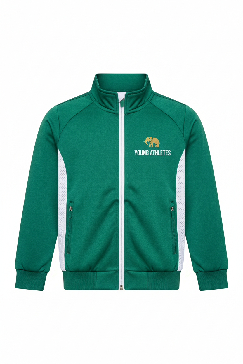 Kids Green Sports Track Jacket front view
