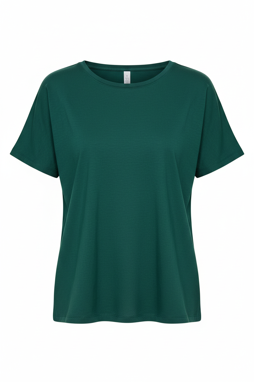 Teal Green Women's Cotton T-Shirt front view