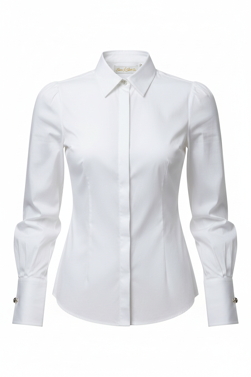 White Women's Formal Shirt front view