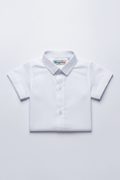 Kids White School Shirt front view
