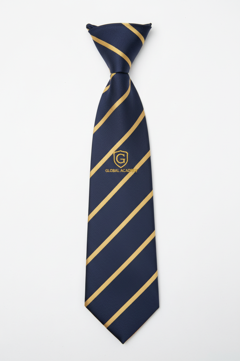 School Uniform Striped Tie Navy & Gold